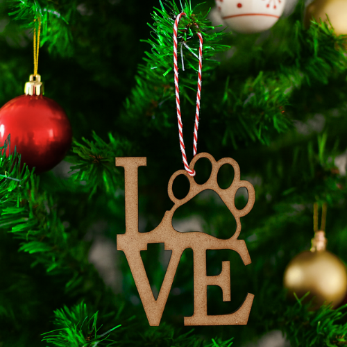 NOEL AĞAÇ SÜSÜ - LOVE PAW ( 6'LI PAKET )