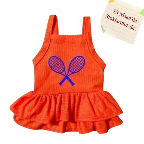 RACKET MESH ELBİSE / TURUNCU