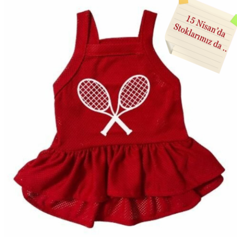 RACKET MESH ELBİSE / KIRMIZI