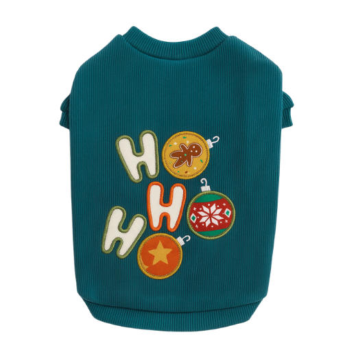 HO HO HO  - PETROL YEŞİL KAŞKORSE KOLLU TİŞÖRT