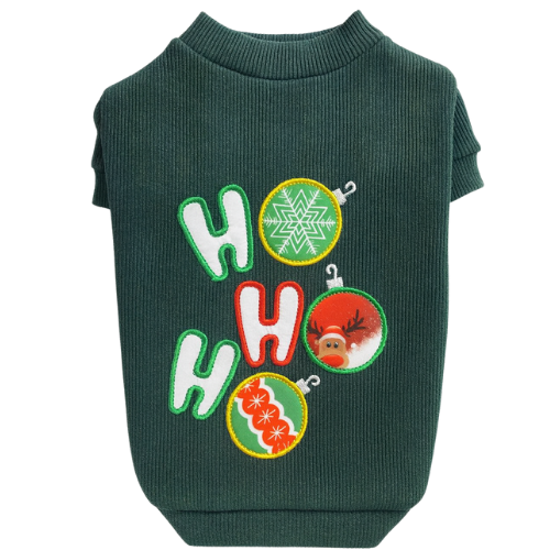 HO HO HO  - ZÜMRÜT KIRÇILLI KAŞKORSE KOLLU TİŞÖRT