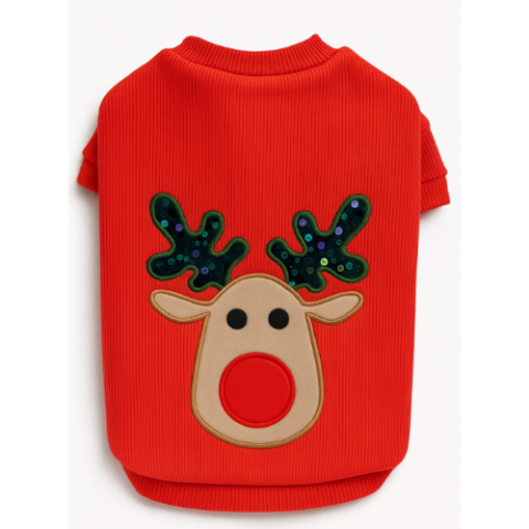 SCALY DEER  - KIRMIZI KAŞKORSE KOLLU TİŞÖRT